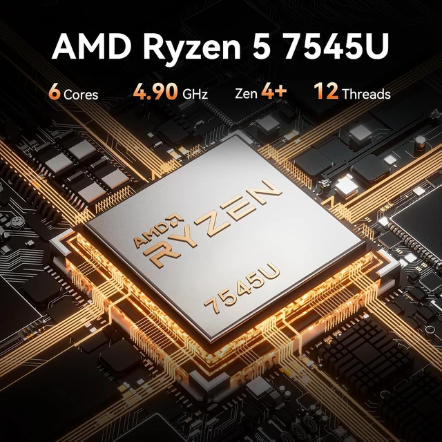Alt view image 3 of 7 - GEEKOM A7 Mini PC,Ryzen 5 7545U(Low-Power) 16GB DDR5 &500GB SSD(Expandable)