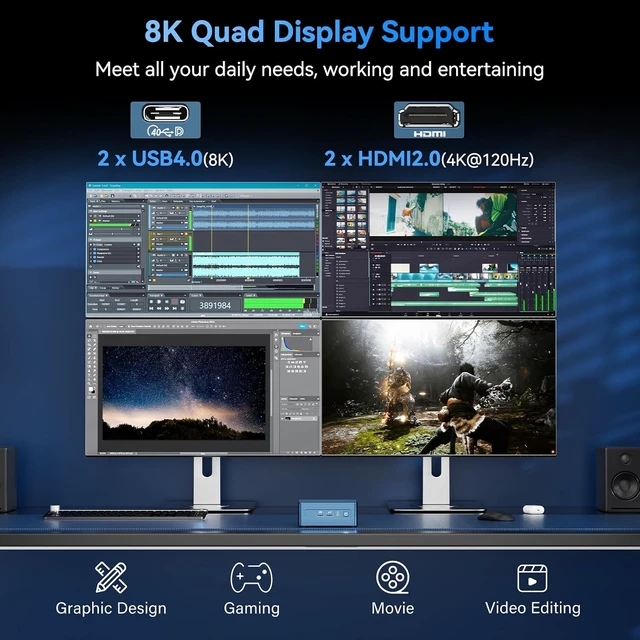Alt view image 6 of 7 - GEEKOM IT13 Mini PC 2026, Intel i9-13900HK, 32GB RAM, 1TB SSD
