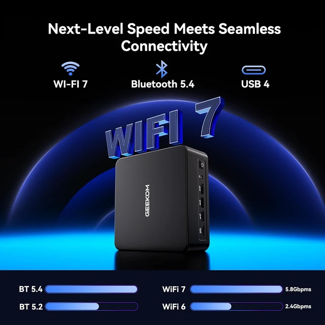 Alt view image 4 of 7 - GEEKOM IT13 MAX AI Mini PC, Intel Ultra 9 185H (65W), DDR5 16GB 1TB SSD