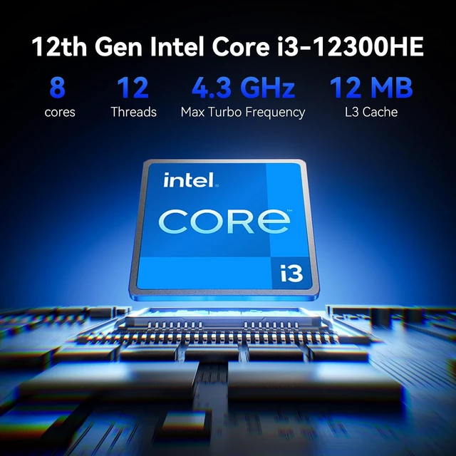 Alt view image 3 of 7 - GEEKOM IT12 Mini PC, Intel i3-12300HE(Beats i7-1185G7),16GB RAM/512GB SSD