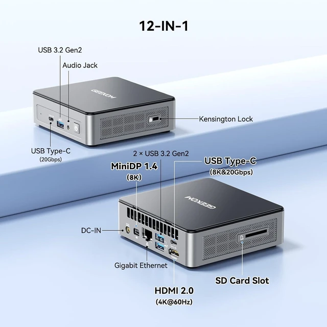 Alt view image 5 of 7 - GEEKOM Air12 Office Mini PC, Intel7505|Intel UHD Graphics|8GB RAM+256GB SSD