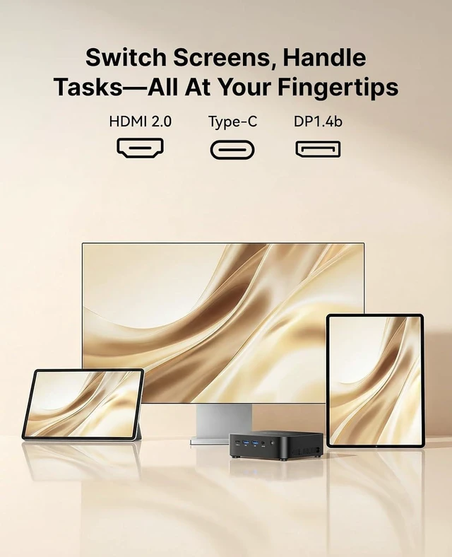 Alt view image 6 of 7 - ACEMAGIC K1 Mini PC, AMD Ryzen 7330U Pro(Up to 4.3GHz), 16GB RAM 256GB SSD