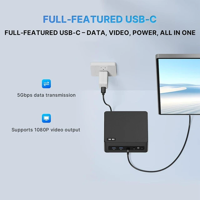 Alt view image 7 of 7 - wo-we P7 Mini PC AMD Ryzen 5 3501U 8GB DDR4 RAM 256GB NVMe SSD