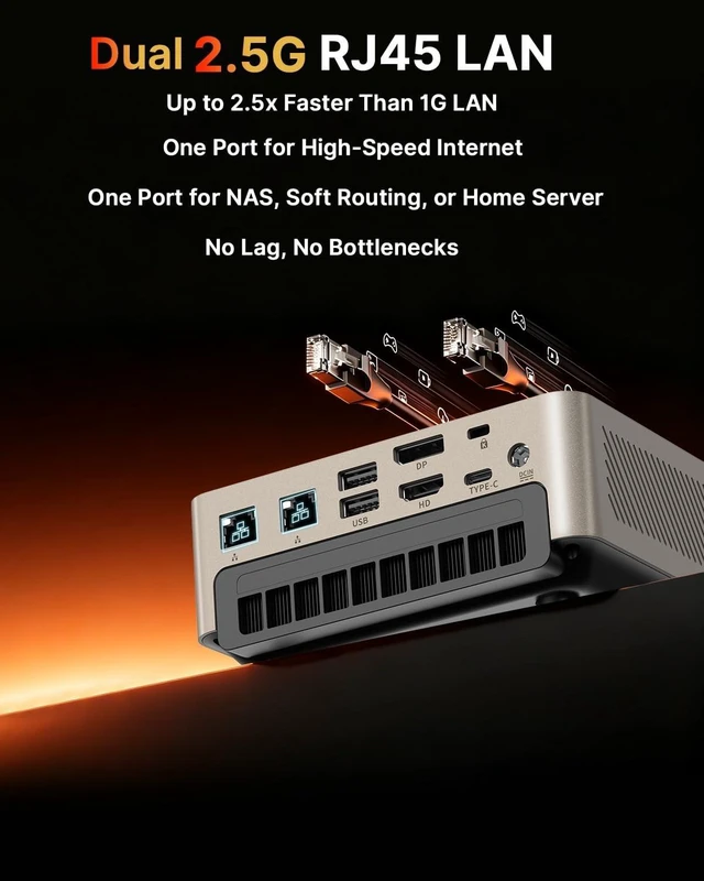 Alt view image 4 of 7 - wo-we Mini PC AM4 Replaceable CPU, AMD Ryzen 3 3200G 8GB 256G,Dual 2.5G LAN