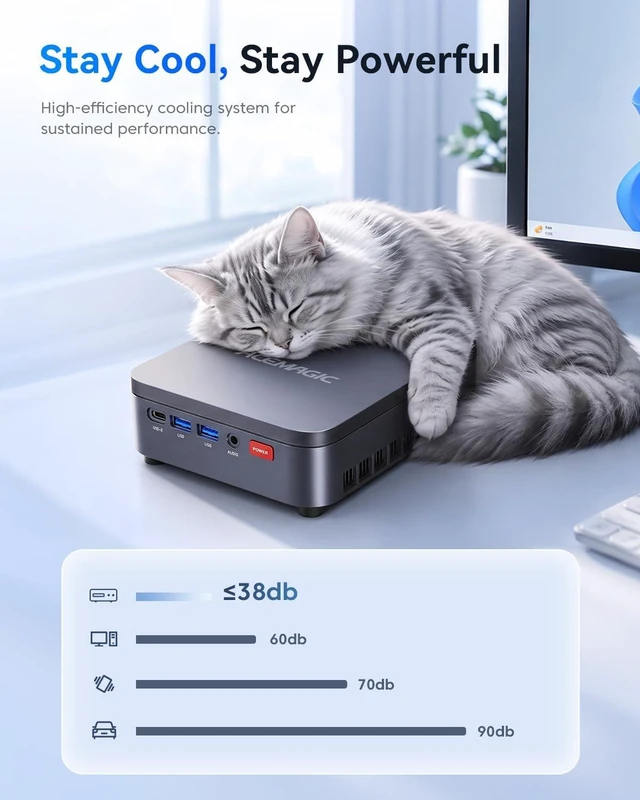 Alt view image 4 of 7 - ACEMAGIC K5 Mini PC, Ryzen 5 PRO 7640HS (6C/12T), 16GB RAM, 512GB SSD