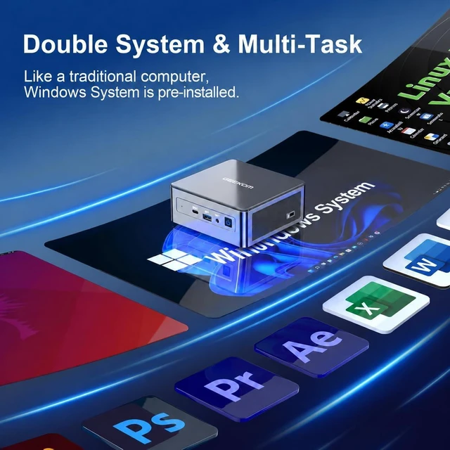 Alt view image 6 of 7 - GEEKOM Mini PC Mini IT11, 11th Intel i7-11390H, 16GB DDR4 512GB SSD
