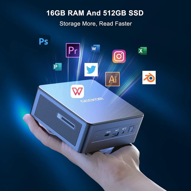 Alt view image 3 of 7 - GEEKOM Mini PC Mini IT11, 11th Intel i7-11390H, 16GB DDR4 512GB SSD