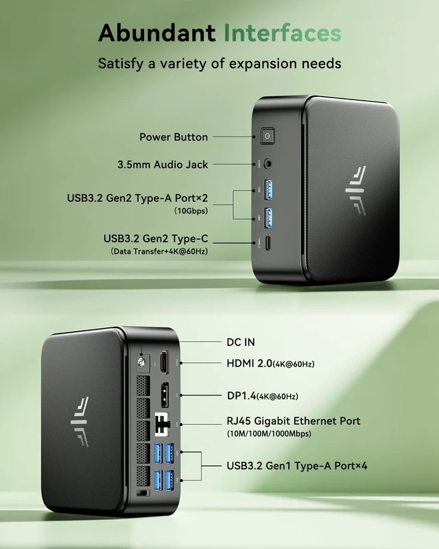 Alt view image 3 of 7 - KAMRUI E3B Mini PC AMD Ryzen 5 7430U 16GB RAM 512GB SSD Micro Computers