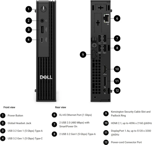 Alt view image 5 of 7 - Dell Pro Micro Mini PC (Next Gen OptiPlex 7000 MFF), 8GB DDR5, 256GB SSD