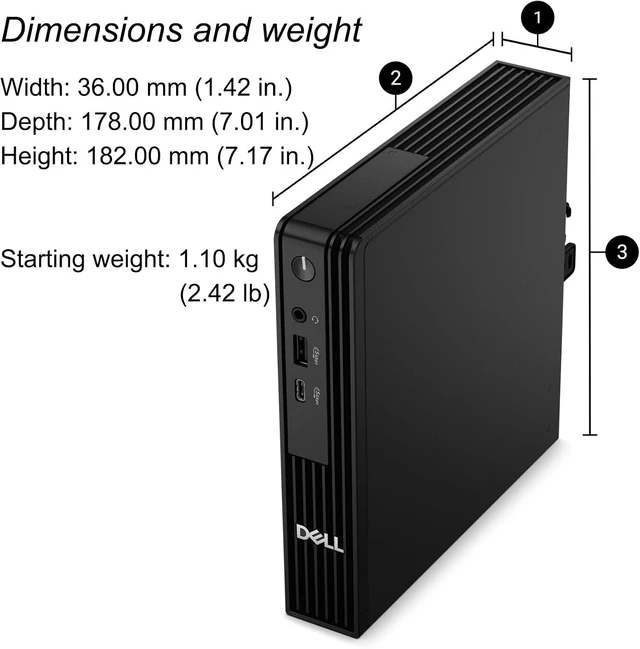 Alt view image 6 of 7 - Dell Pro Micro Mini PC (Next Gen OptiPlex 7000 MFF), 8GB DDR5, 256GB SSD