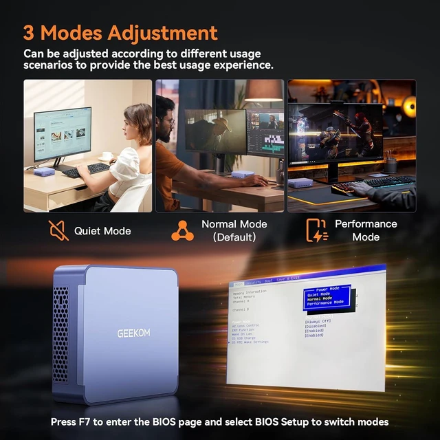 Alt view image 2 of 7 - GEEKOM High Speed AX8 Max Mini PC with AMD Ryzen 7 8745HS Dual 2.5GbE LAN Port, 32GB DDR5, 1TB NVMe SSD, Radeon 780M, Quad Display, USB4.0(40Gbps), Big Fan Cooling Quiet Office Gaming