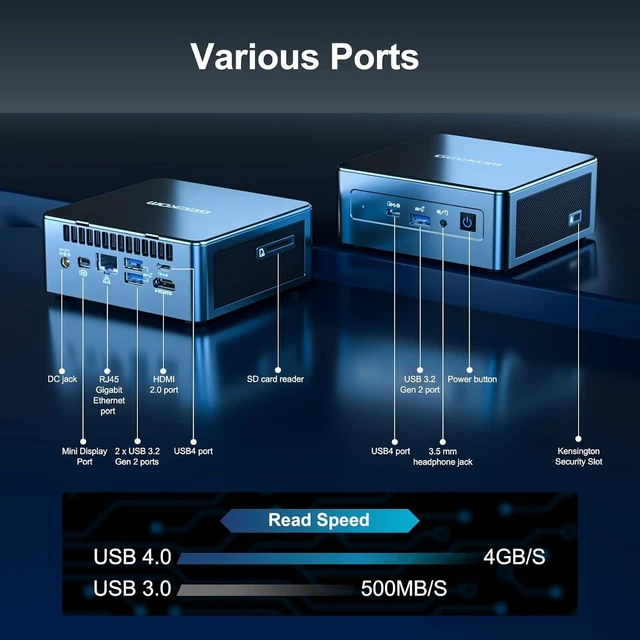 Alt view image 4 of 7 - GEEKOM IT11 Mini PC,Intel Core i5-1155G7 (up to 4.5GHz), 16GB RAM+512GB SSD