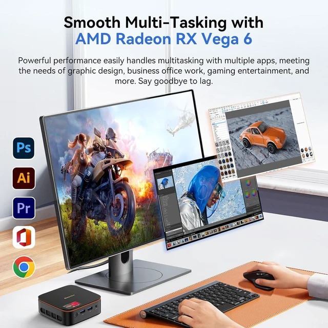 Alt view image 3 of 7 - Blackview MP20 Mini PC AMD Ryzen, 16GB RAM 512GB(up to 2TB) SSD Computer