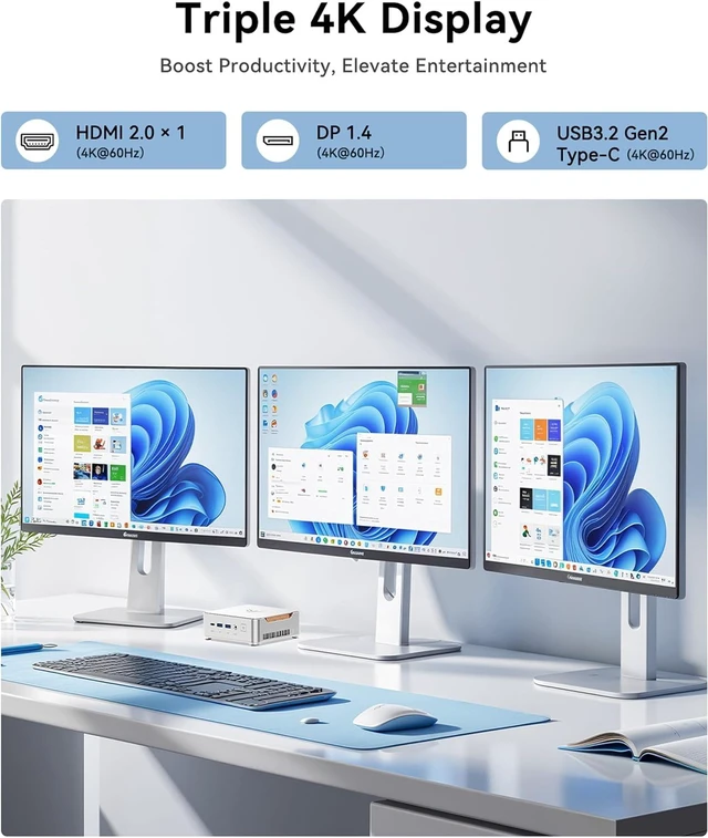 Alt view image 5 of 7 - KAMRUI Hyper H2 Mini PC, Core i5-14450HX, 16GB RAM, 512GB NVMe SSD