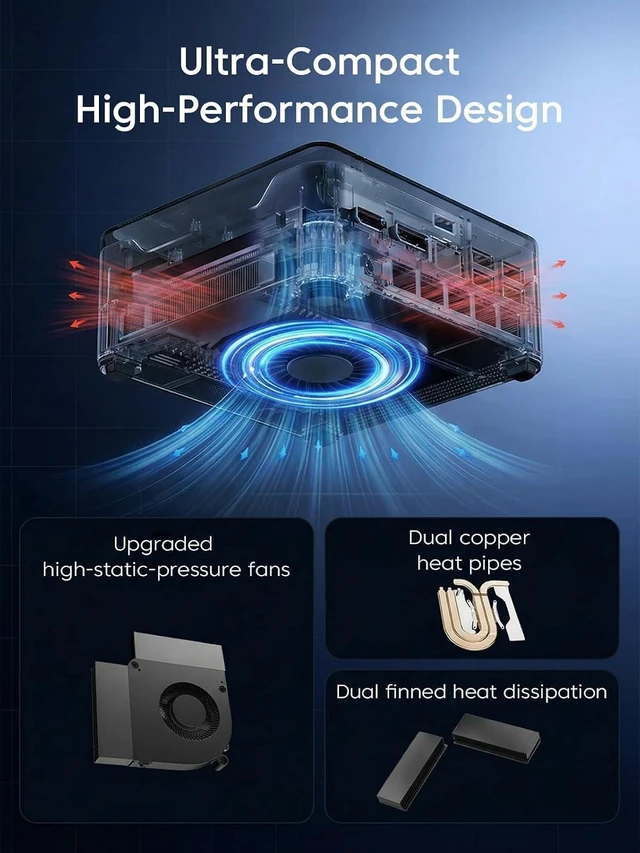 Alt view image 2 of 7 - KAMRUI Hyper H2 Mini PC, Core i5-14500HX, 16GB RAM, 512GB SSD
