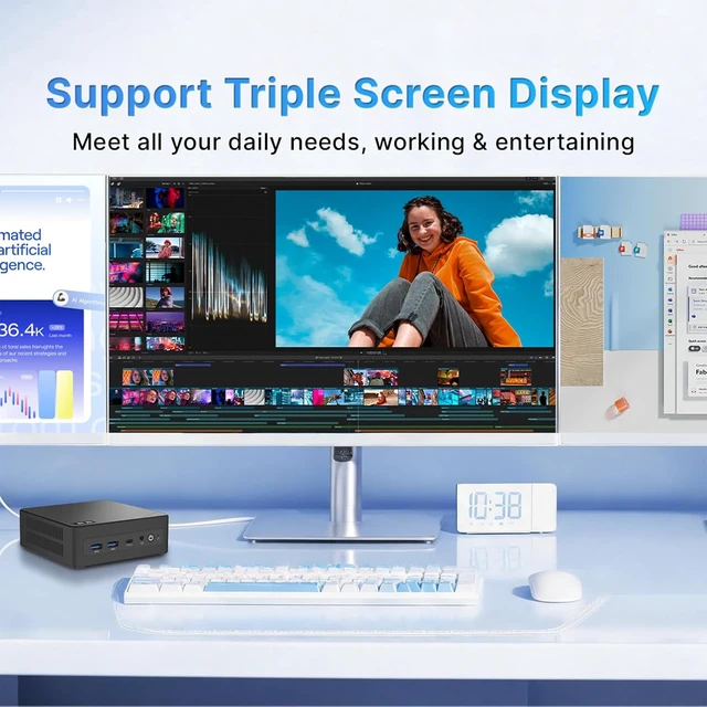 Alt view image 3 of 7 - wo-we P7 Mini PC AMD Ryzen 5 3501U,8GB DDR4 Upgradeable RAM, 256GB SSD