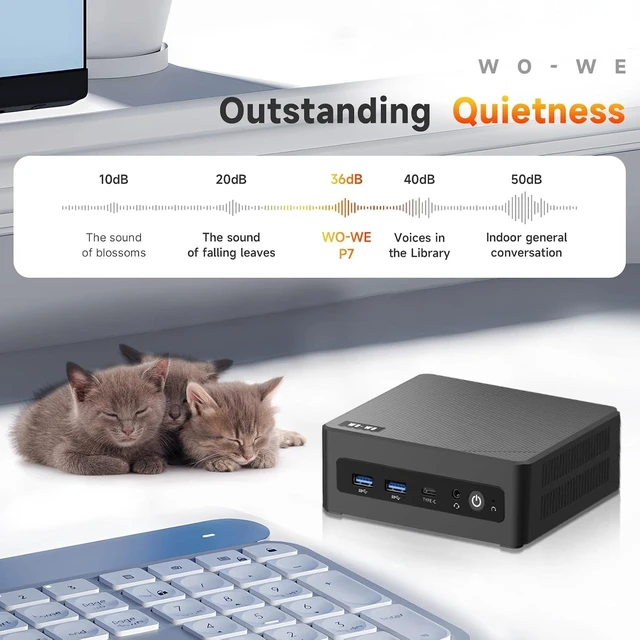 Alt view image 5 of 7 - wo-we P7 Mini PC AMD Ryzen 5 3501U,8GB DDR4 Upgradeable RAM, 256GB SSD