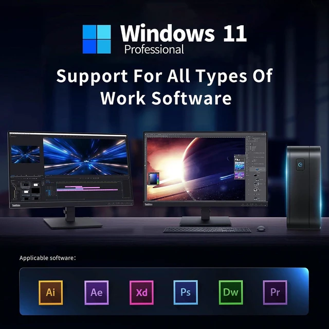 Alt view image 4 of 7 - RUPA HSI-N100 Mini Pc Windows 11, N100 Mini PC 12GB DDR4 RAM 512GB 2.5''SSD, Micro PC Support Real 4K HDR 10+ Triple Display, WiFi6, BT5.2, USB3.0, Gigabit Ethernet Mini Computer for Home/Office