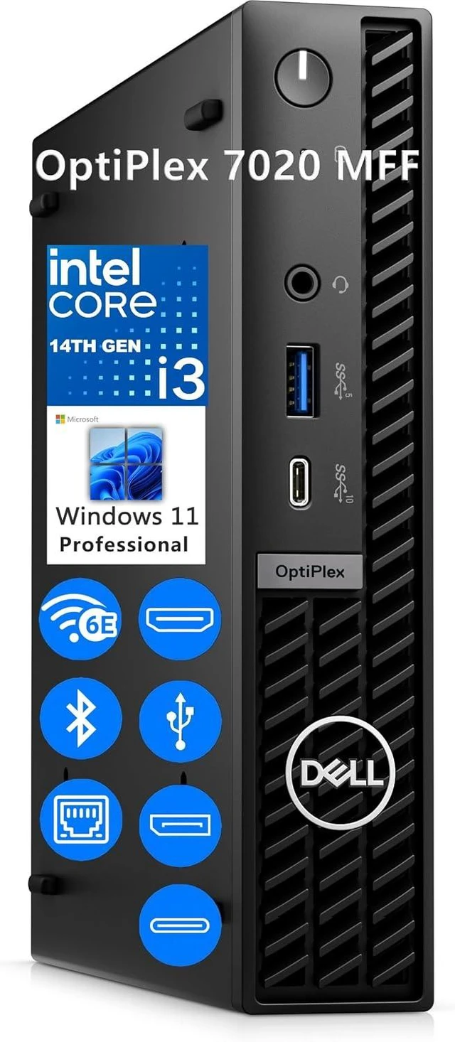 Main image of Dell OptiPlex 7020 MFF Mini PC 14th Gen Intel i3-14100T 16GB DDR5 512GB SSD