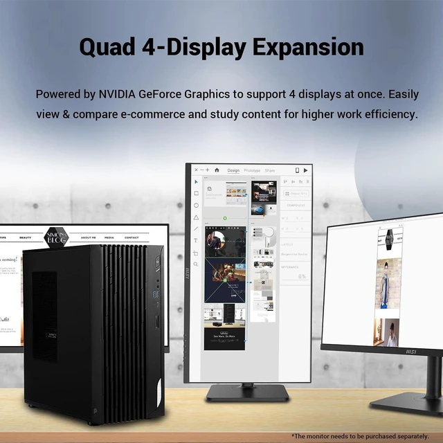 Alt view image 6 of 7 - MSI PRO DP180 Business Tower Desktop Computer, Intel 20-Core i7-14700