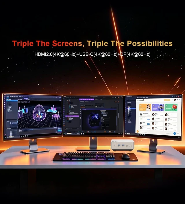Alt view image 5 of 7 - wo-we H7 Mini PC AMD Ryzen 3 3200G 8GB 256GB, AM4 Socket, 65W Full Power
