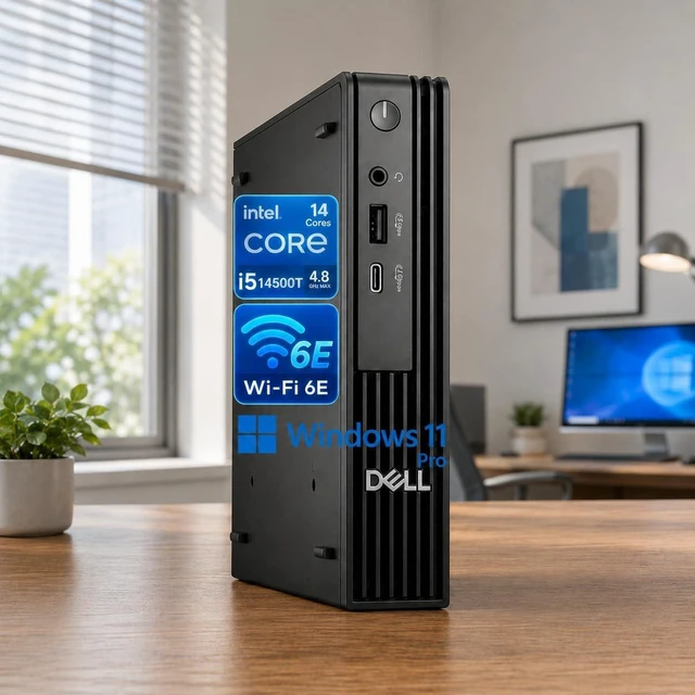 Main image of Dell Pro Micro QCM1250 Mini Desktop (New OptiPlex Version), 14th Gen i5-14500T (14 Cores, Up to 4.8GHz), HDMI+DP Dual Monitor Support, USB-C, Wi-Fi 6E, Windows 11 Pro (16GB RAM