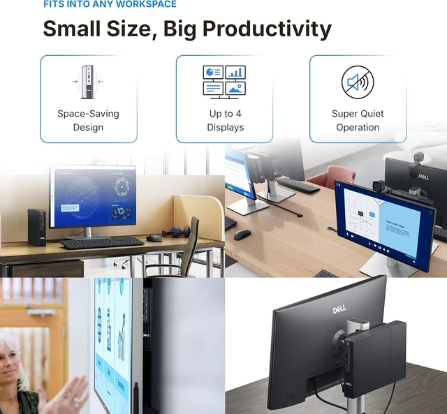 Alt view image 6 of 7 - Dell Pro Micro Mini Business Desktop Computer, Next-Gen OptiPlex, Intel Core Ultra 5 235T Processor, 16GB DDR5 RAM, 1TB SSD, Dual 4K Display Support, WiFi 6E, USB-C, KB & Mouse, Windows 11 Pro