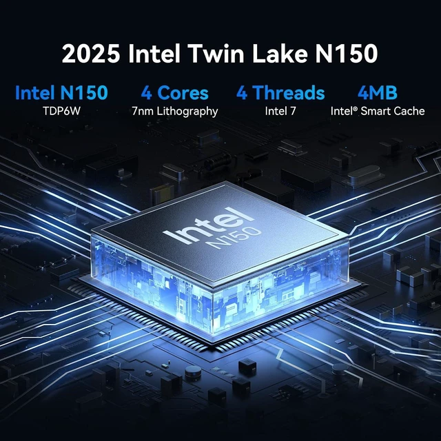 Alt view image 2 of 7 - Blackview MP60 Mini PC Intel Twin Lake N150 (Upgraded N100) Mini Computers, 16GB RAM 512GB SSD, Mini Desktop Computer Support 4K Dual HDMI Display/Dual WiFi/BT4.2/USB3.2/Home/Office