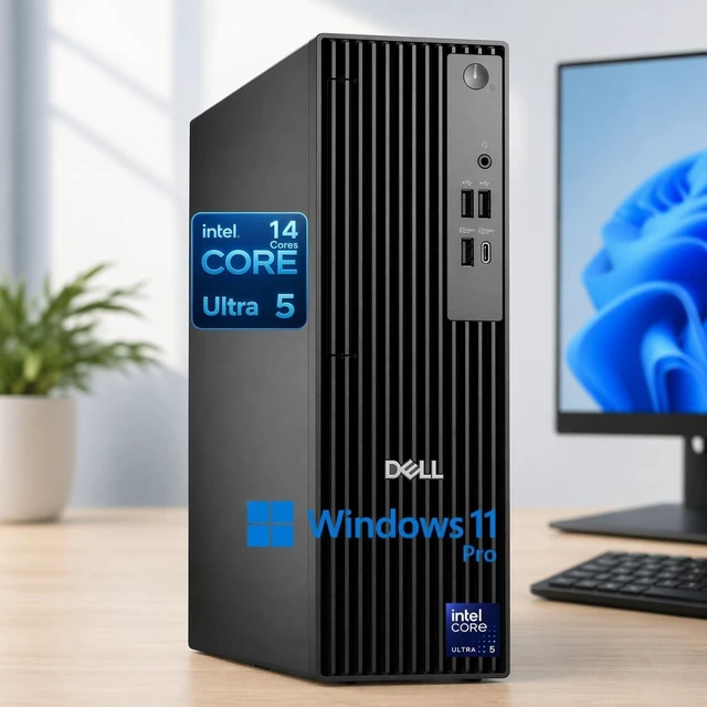 Main image of Dell Pro Slim QCS1250 SFF Desktop, New OptiPlex Version Intel Ultra 5-235 (Beats i7-14700), 16GB DDR5 RAM, 1T Storage(512G SSD+500G External Drive), Wi-Fi 6, USB-C, Dual Monitor Support, Win 11 Pro