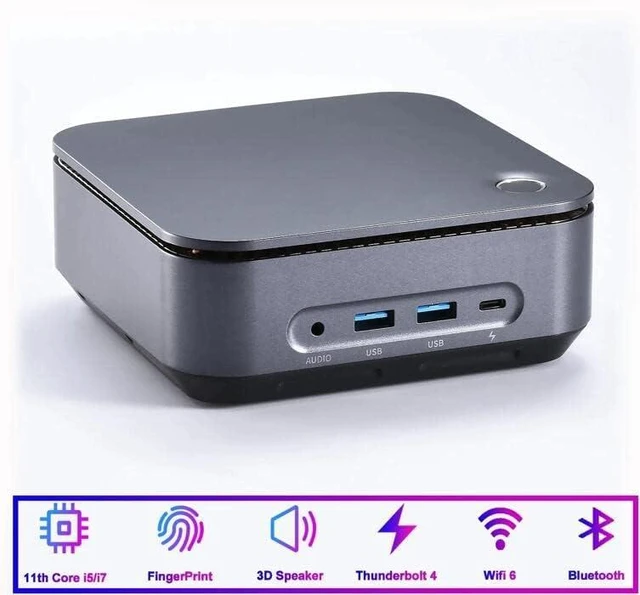 Alt view image 2 of 7 - KAMRUI Thin Client Mini PC 11th Intel 4-Core i5-1135G7 Iris Xe Graphics 16GB DDR4 RAM 1TB NVMe SSD WiFi AX BT HDMI DP Thunderbolt4 RJ-45 Fingerprint Build-in Speaker Windows 11 Pro