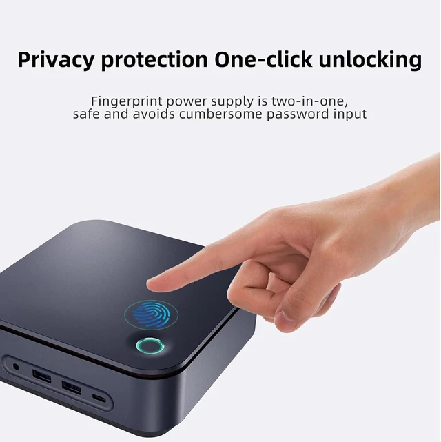 Alt view image 4 of 7 - KAMRUI Thin Client Mini PC 11th Intel 4-Core i5-1135G7 Iris Xe Graphics 16GB DDR4 RAM 1TB NVMe SSD WiFi AX BT HDMI DP Thunderbolt4 RJ-45 Fingerprint Build-in Speaker Windows 11 Pro