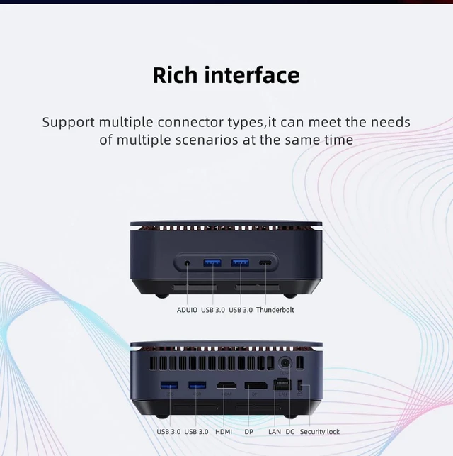 Alt view image 6 of 7 - KAMRUI Thin Client Mini PC 11th Intel 4-Core i5-1135G7 Iris Xe Graphics 16GB DDR4 RAM 1TB NVMe SSD WiFi AX BT HDMI DP Thunderbolt4 RJ-45 Fingerprint Build-in Speaker Windows 11 Pro