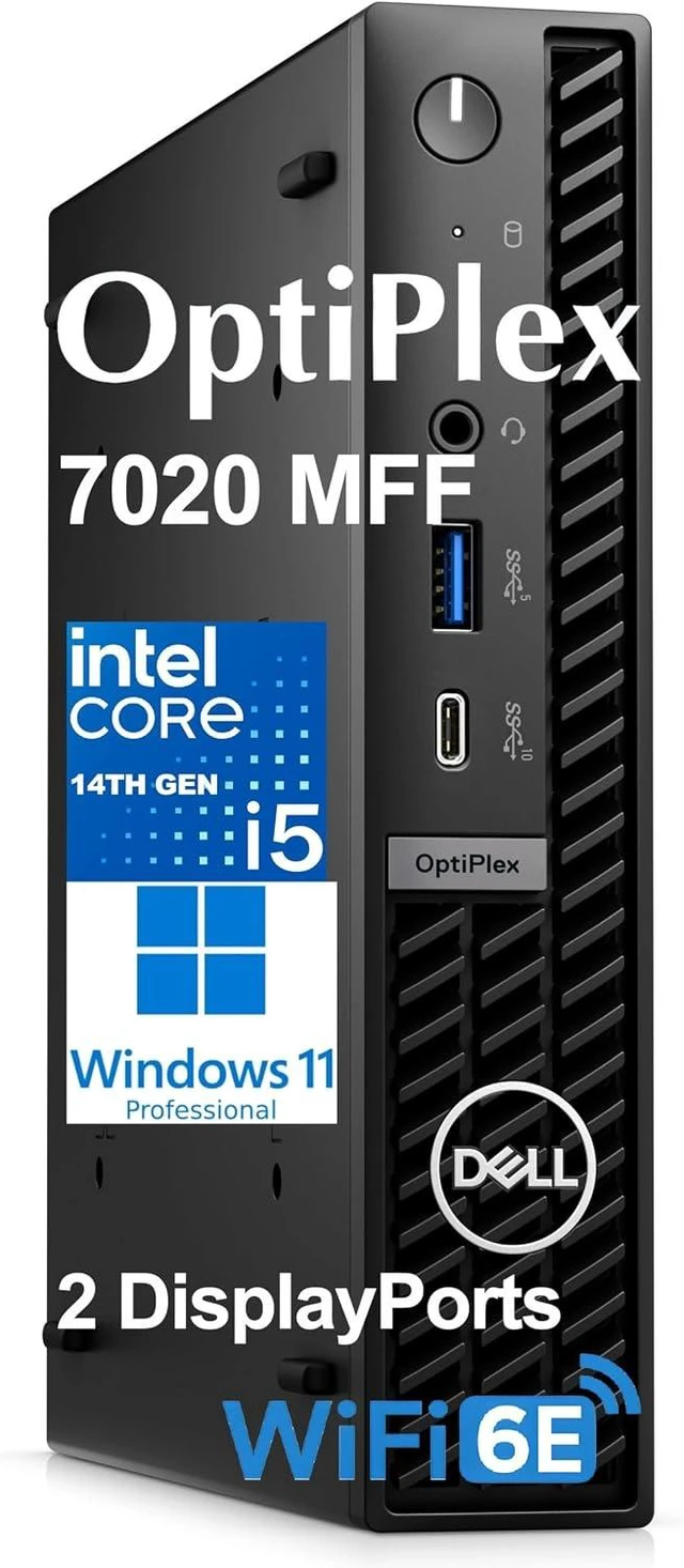 Main image of Dell OptiPlex 7020 MFF 7000 Tiny Mini Business Desktop Computer, 16GB DDR5 RAM, 512GB PCIe SSD, 14th Gen Intel 14-Core i5-14500T (Beat i7-13700T), WiFi 6E, 2 DisplayPorts, HDMI, Type-C, Windows 11 Pro