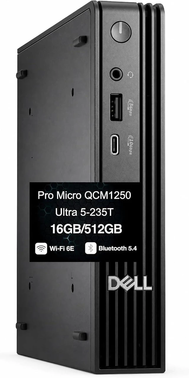 Main image of Dell Pro Micro QCM1250 Mini Desktop, Intel Core Ultra 5-235T, 16GB / 512GB