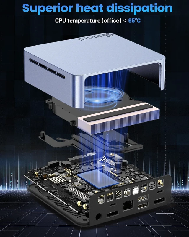 Alt view image 4 of 7 - Getorli Mini PC AMD Ryzen 5 3500U (4C/8T, Max 3.7GHz) Small Desktop Computer 16GB DDR4 RAM 512GB NVMe SSD Budget Micro Compact PCs 4K HD Dual HDMI WiFi 6 BT5.3 Prebuilt OS-Home Office Gaming Streaming