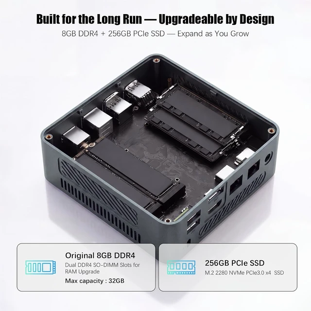 Alt view image 2 of 7 - Mini PC Ryzen 5 3501U 8GB DDR4 256GB NVMe SSD