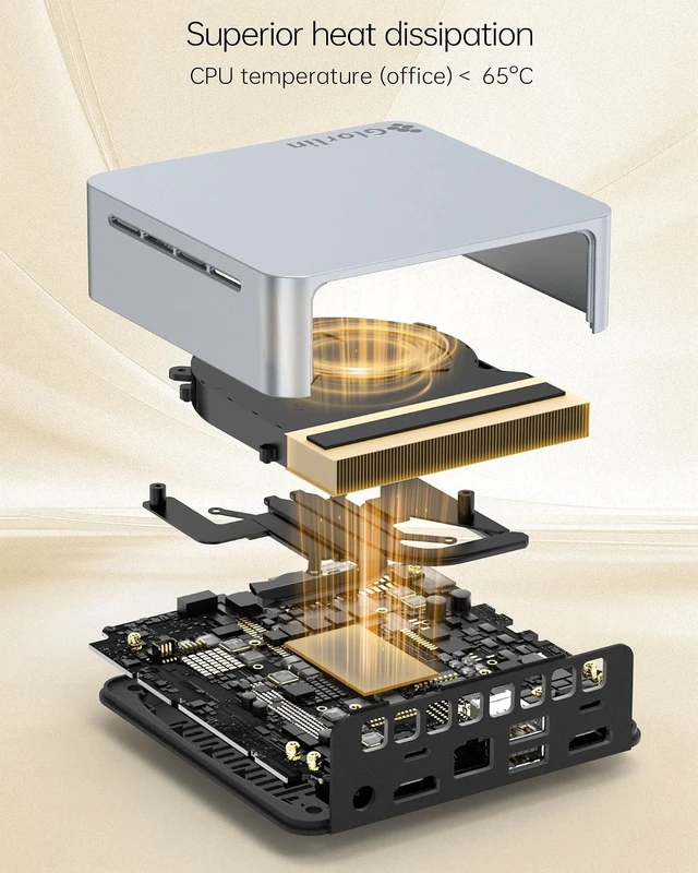 Alt view image 4 of 7 - Glorlin Mini PC AMD Ryzen 5 3500U CPU (Beats N95) 16GB DDR4 512GB NVMe SSD