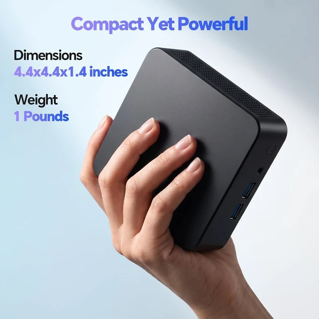 Alt view image 6 of 7 - 2026 Mini Desktop Computer, 16GB RAM, 1TB SSD, Intel Core i3-6100U, Win 11 Pro, Support Triple Screen 4K@60Hz, WiFi5, Bluetooth, HDMI, USB3.2 Gen1, Type-C, LAN Port, for Work, Home, Office