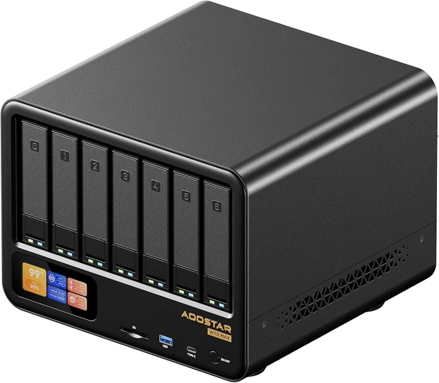 Main image of AOOSTAR WTR MAX 11 Bays NAS Mini PC, AMD R7 PRO 8845HS NO RAM NO SSD Mini Computers, 6 * 2.5/3.5 Inch SATA HDD+5*M.2 2280 SSD, 2 * 10GbE, 2 * 2.5GbE, OCuLink, 4K HDMI