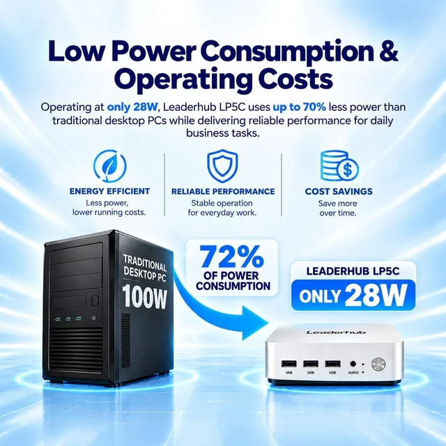 Alt view image 6 of 7 - LP5C Mini PC Intel Core i5-12450H(Low power),16GB RAM 512GB SSD