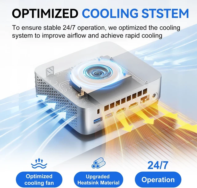 Alt view image 7 of 7 - LP5C Mini PC Intel Core i5-12450H(Low power),16GB RAM 512GB SSD