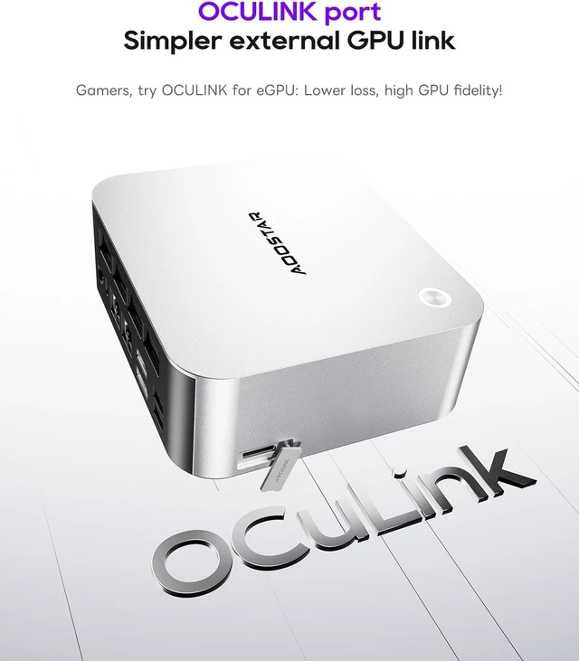 Alt view image 6 of 7 - AOOSTAR MACO 470 Mini PC, AMD Ryzen AI 9 HX 470, 32GB LPDDR5-8000 RAM, No SSD, Radeon 890M, OCuLink, Dual USB4, Triple M.2, Dual 2.5G LAN, WiFi 7
