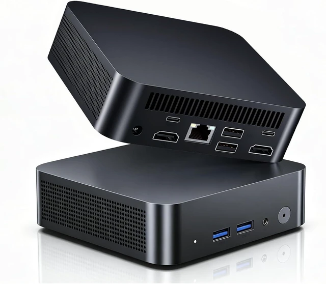 Main image of Mini PC, Mini Desktop Computer with Core i3 6100U, 8GB RAM, 256GB SSD, Dual 4K Display, 2*Type-C, 2*HDMI, 4*USB WiFi 6, BT 5.2, Win 11 Pro, Small PC for Home, Office Multitasking