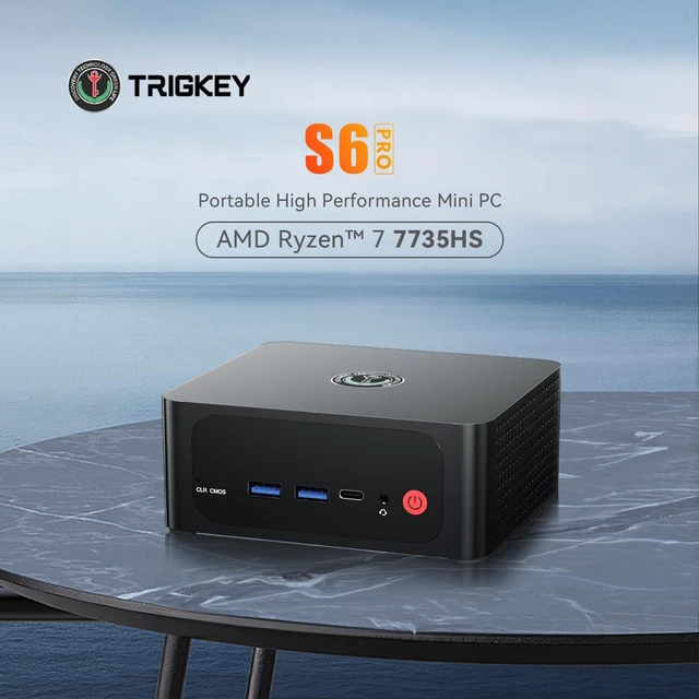 Alt view image 2 of 7 - TRIGKEY Mini PC Ryzen7 7735HS (8C/16T, Up to 4.75GHz), 32G DDR5 500G SSD, S6 Pro Mini Computer Support AMD Radeom 680M 12CUs 2200MHz, DP+HDMI+USB4.0 Triple-Screen Display, 2.5G LAN, WiFi-6, BT5.2
