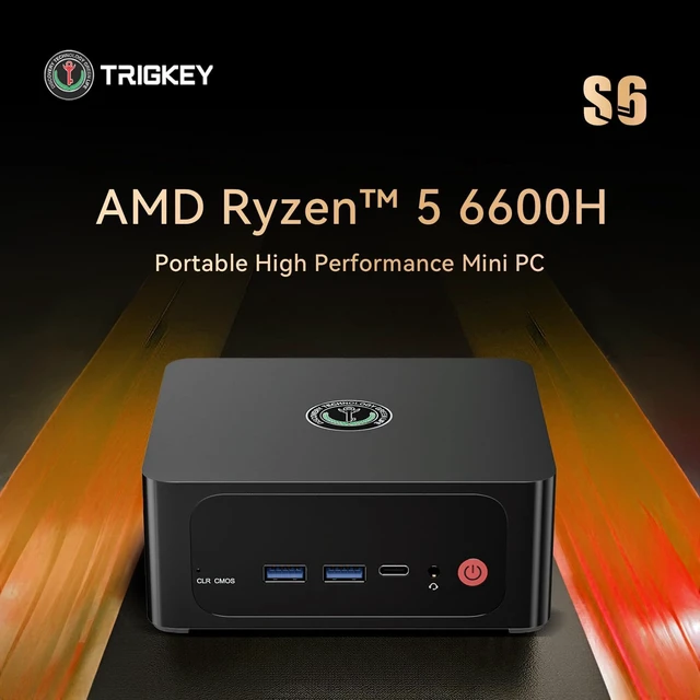 Alt view image 2 of 7 - TRIGKEY Mini Computers S6 AMD Ryzen 5 6600H AMD Radeon 660M 6core 1900 MHz 16GB SODIMM DDR5 4800Mhz 500GB M.2 PCIE4.0 X4(2280) HDMI 2.0+DP1.4+USB4.0 Triple High-Definition Display