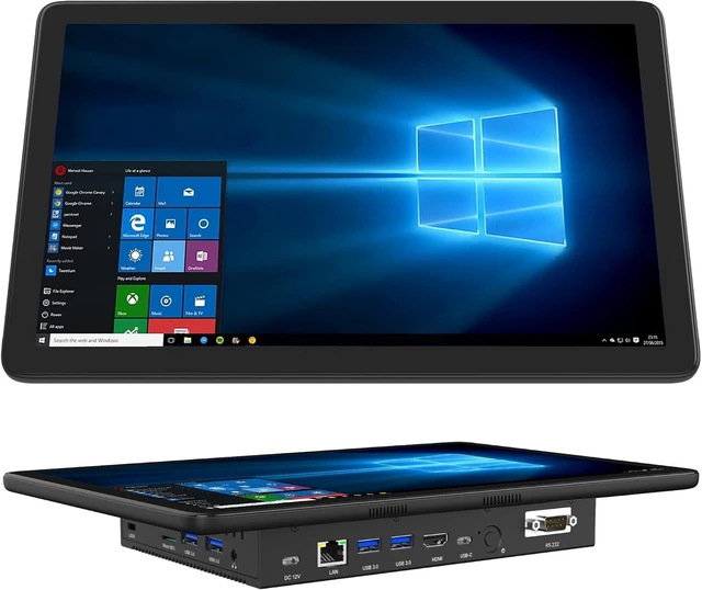 Main image of 11.6" Mini PC Computer Industrial Embedded Panel PC N5095, Win 11 Mini Tablet with Touchscreen, 8GB RAM 128GB eMMC, Dual 4K Screen Display HDMI2.0 & Type-C3.1, Dual RS232, WiFi5, BT4.2
