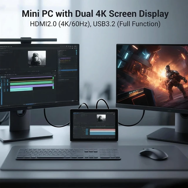 Alt view image 4 of 7 - 7" Touchscreen Mini PC, Intel N95, Win 11, 16GB LPDDR5 512GB SSD