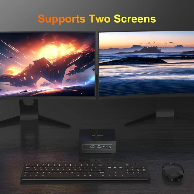 Alt view image 4 of 7 - Mini PC Celeron N4000, 6GB RAM LPDDR4 128GB M.2 SSD(up to 512GB)