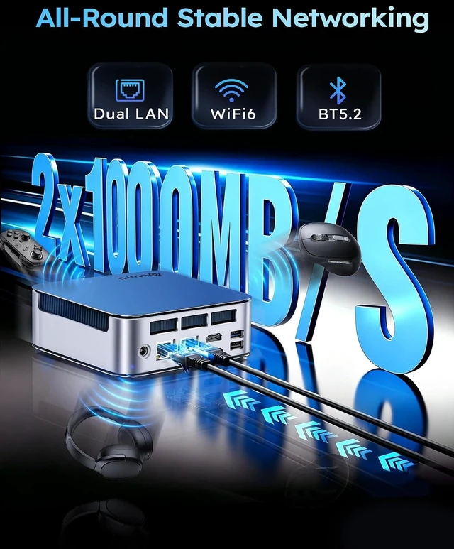 Alt view image 6 of 7 - Getorli i5-13420H Mini PC, 16GB DDR4 512G SSD, Triple Display Small Desktop