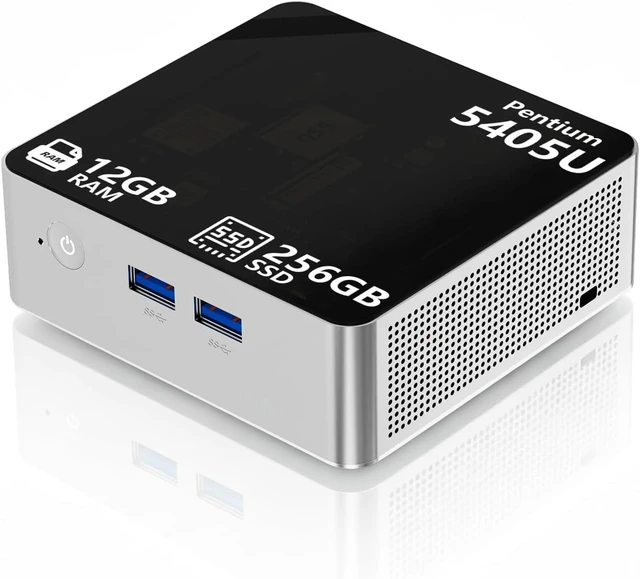 Main image of Mini PC Computers Pentium 5405U(Up to 2.3 GHZ),12GB RAM 256GB SSD4K Dual Display Mini Desktop Computer for Home/Office 2 Year Coverage